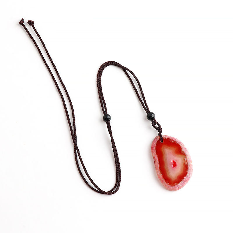 天然石不定形玛瑙片彩色烤色玛瑙片吊坠