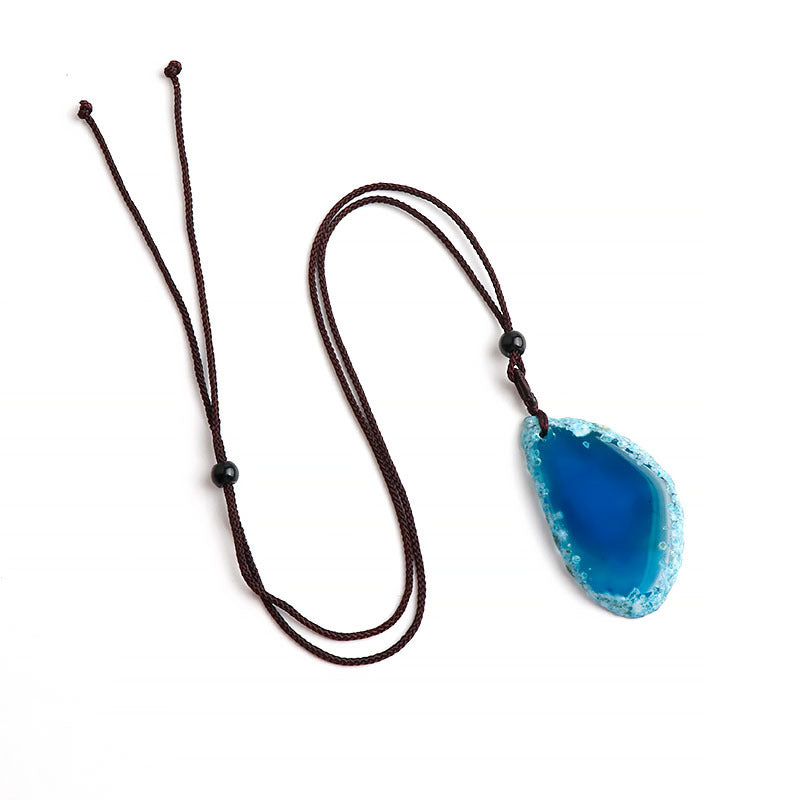 天然石不定形玛瑙片彩色烤色玛瑙片吊坠