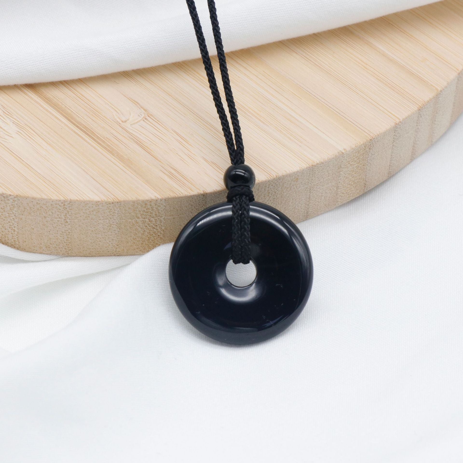 天然水晶半宝石紫水晶30mm平安扣项链