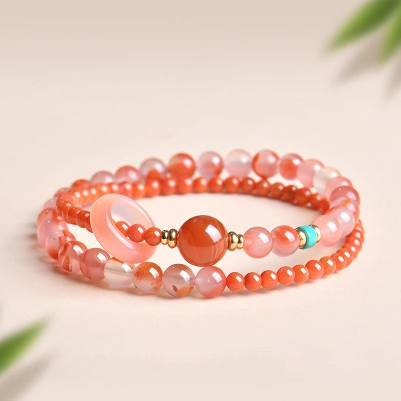 天然紫水晶草莓晶金虎眼多圈手串女款叠戴