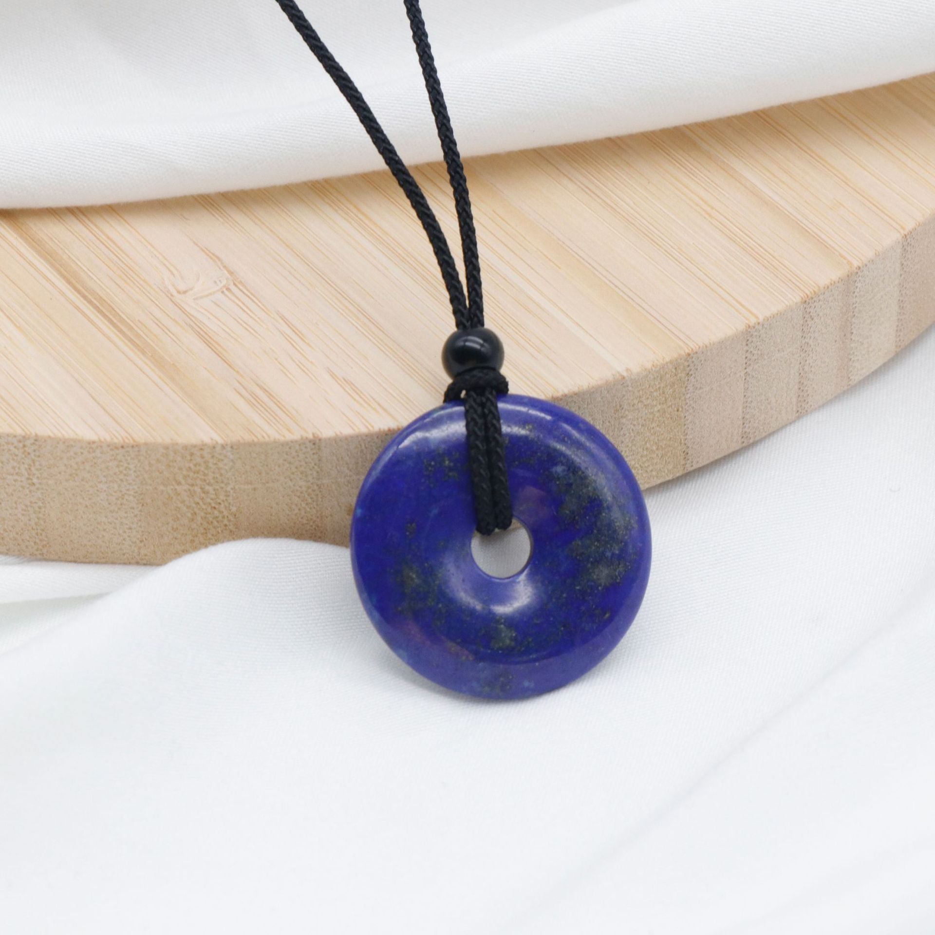 天然水晶半宝石紫水晶30mm平安扣项链