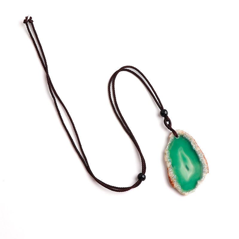 天然石不定形玛瑙片彩色烤色玛瑙片吊坠