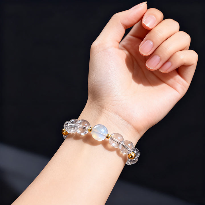 天然白水晶手串男女款小众高级感水晶手链