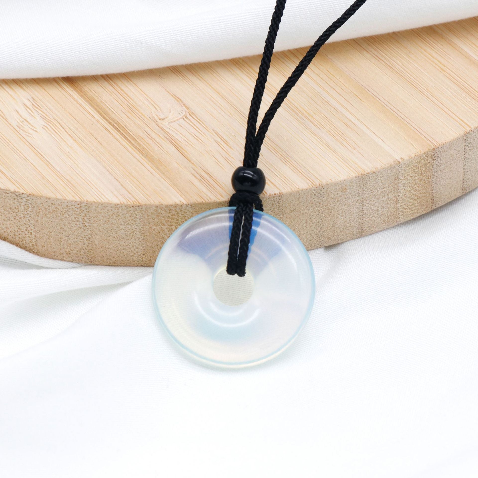 天然水晶半宝石紫水晶30mm平安扣项链