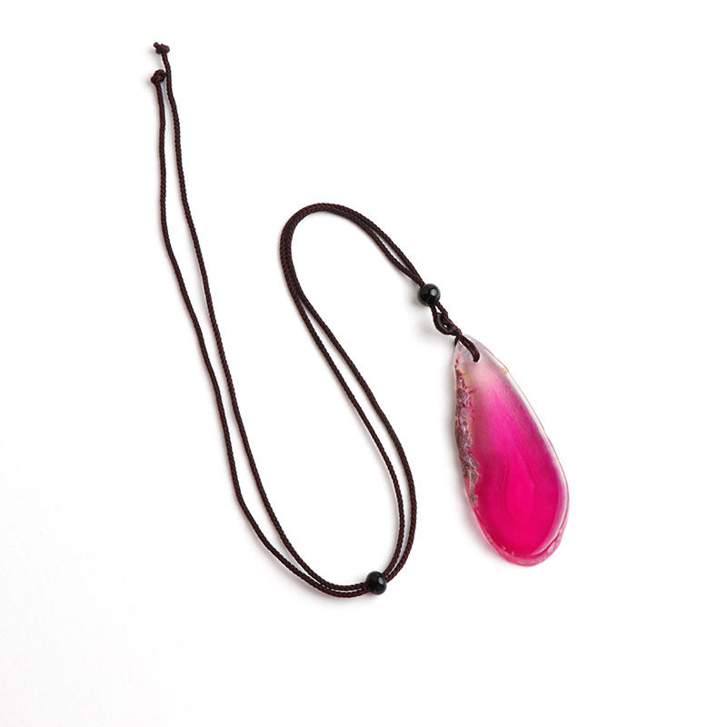 天然石不定形玛瑙片彩色烤色玛瑙片吊坠