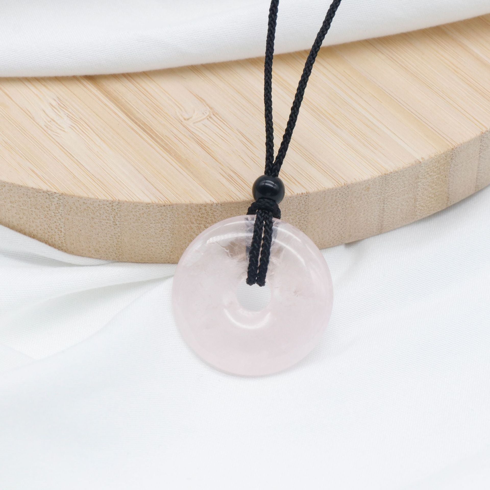 天然水晶半宝石紫水晶30mm平安扣项链