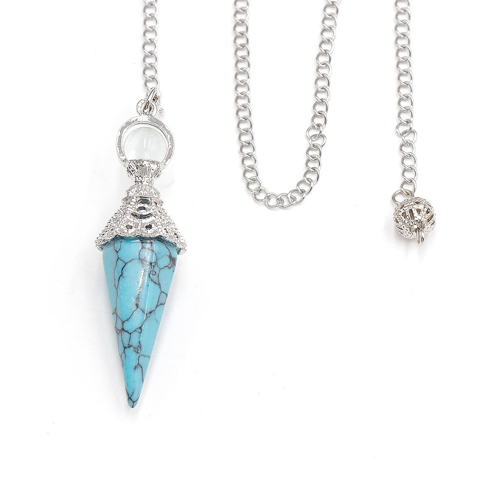 天然水晶六角柱灵摆吊坠两用欧美复古宫廷风挂坠饰品