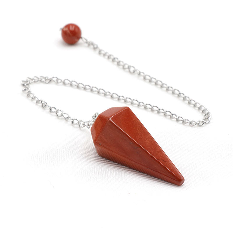 天然水晶玛瑙六角锥石头紫晶粉晶灵摆