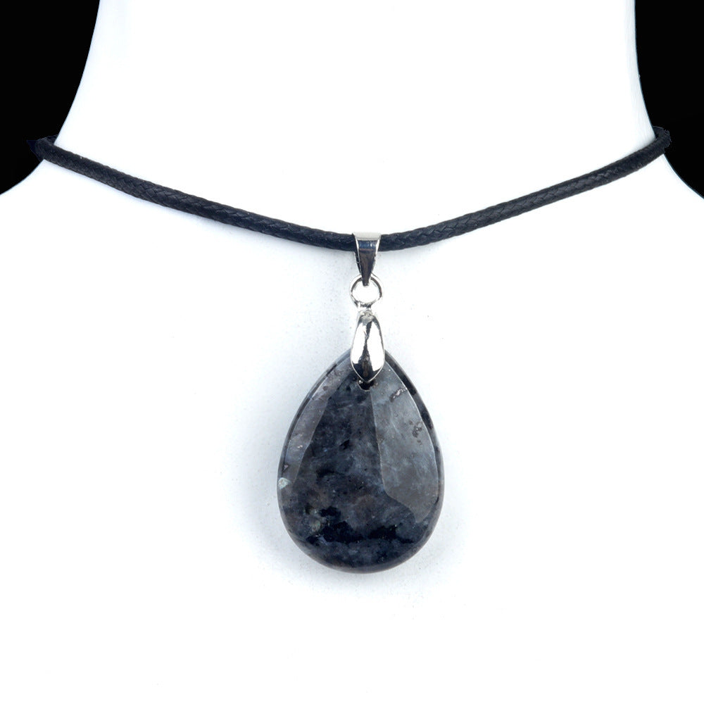 天然水晶紫水晶蓝晶石粉晶水滴面孔吊坠