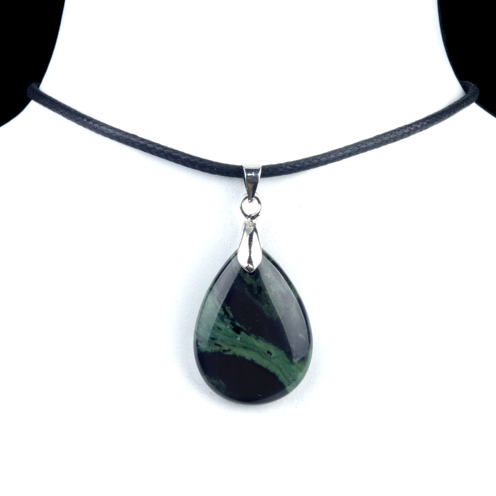 天然水晶紫水晶蓝晶石粉晶水滴面孔吊坠