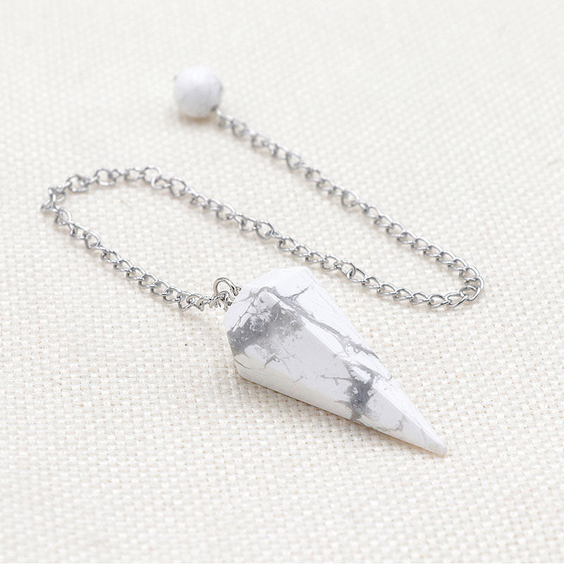 天然水晶玛瑙六角锥石头紫晶粉晶灵摆