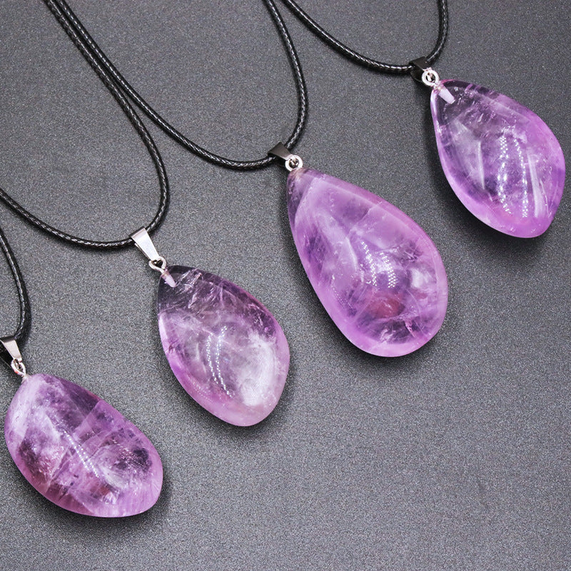 天然不规则紫水晶吊坠原矿抛光石吊坠