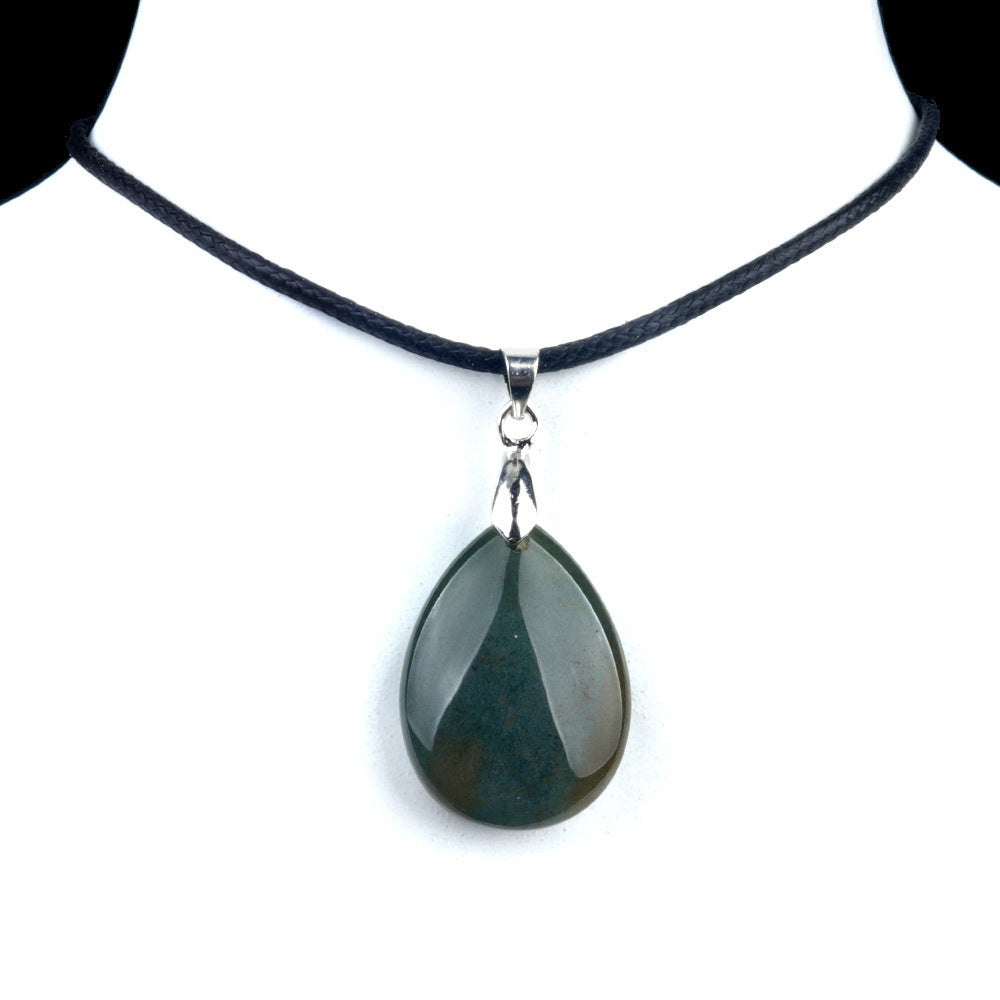 天然水晶紫水晶蓝晶石粉晶水滴面孔吊坠