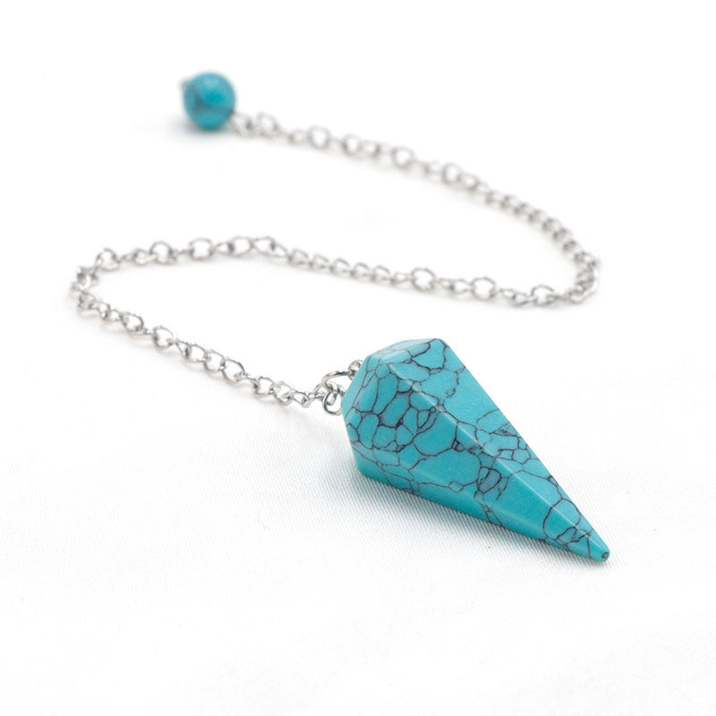 天然水晶玛瑙六角锥石头紫晶粉晶灵摆