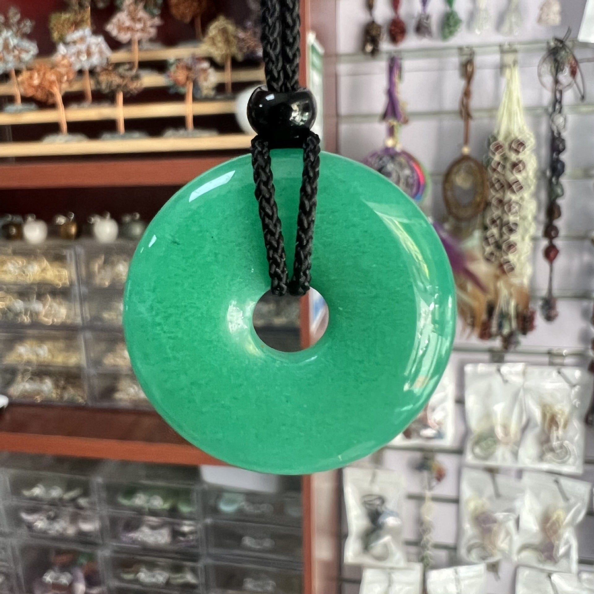 天然水晶半宝石紫水晶30mm平安扣项链