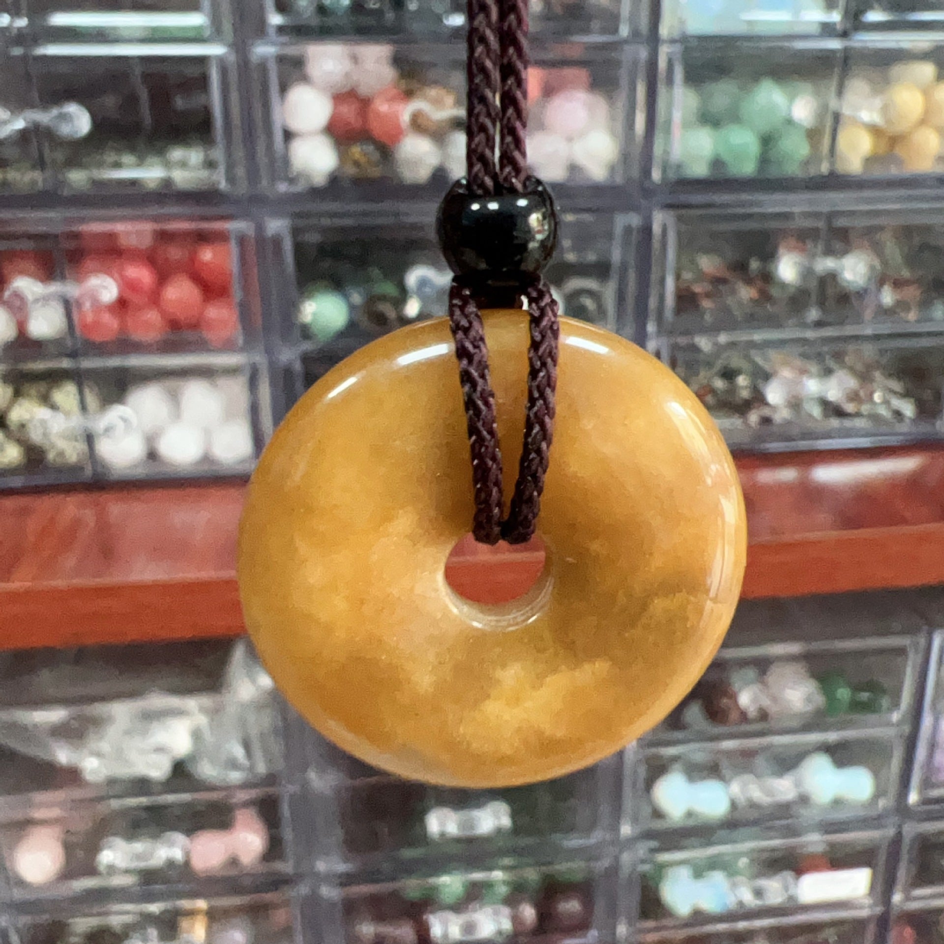 天然水晶半宝石紫水晶30mm平安扣项链