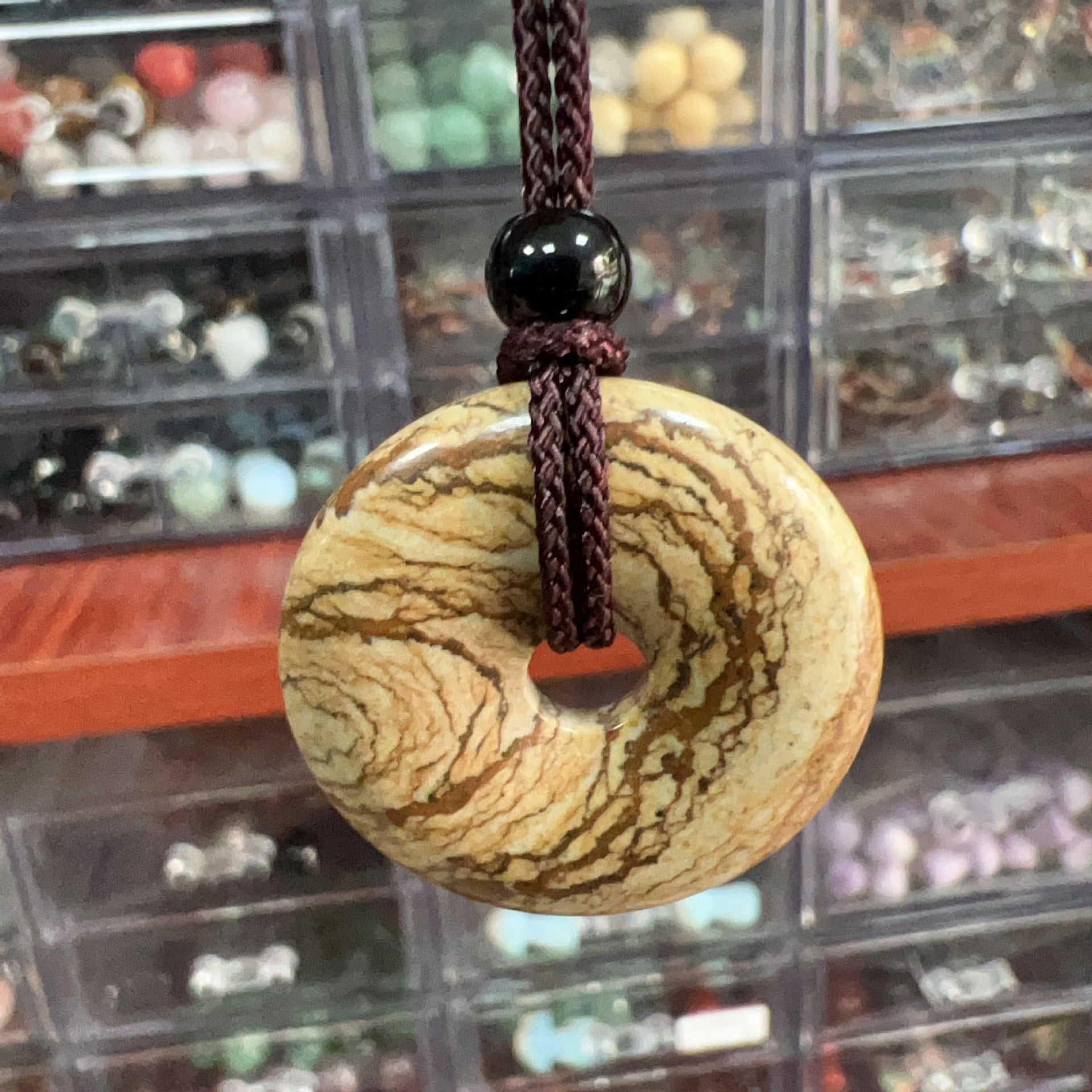 天然水晶半宝石紫水晶30mm平安扣项链