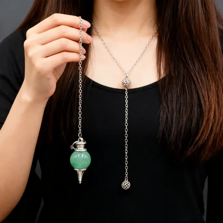 天然水晶圆锥体灵摆水晶吊坠灵摆