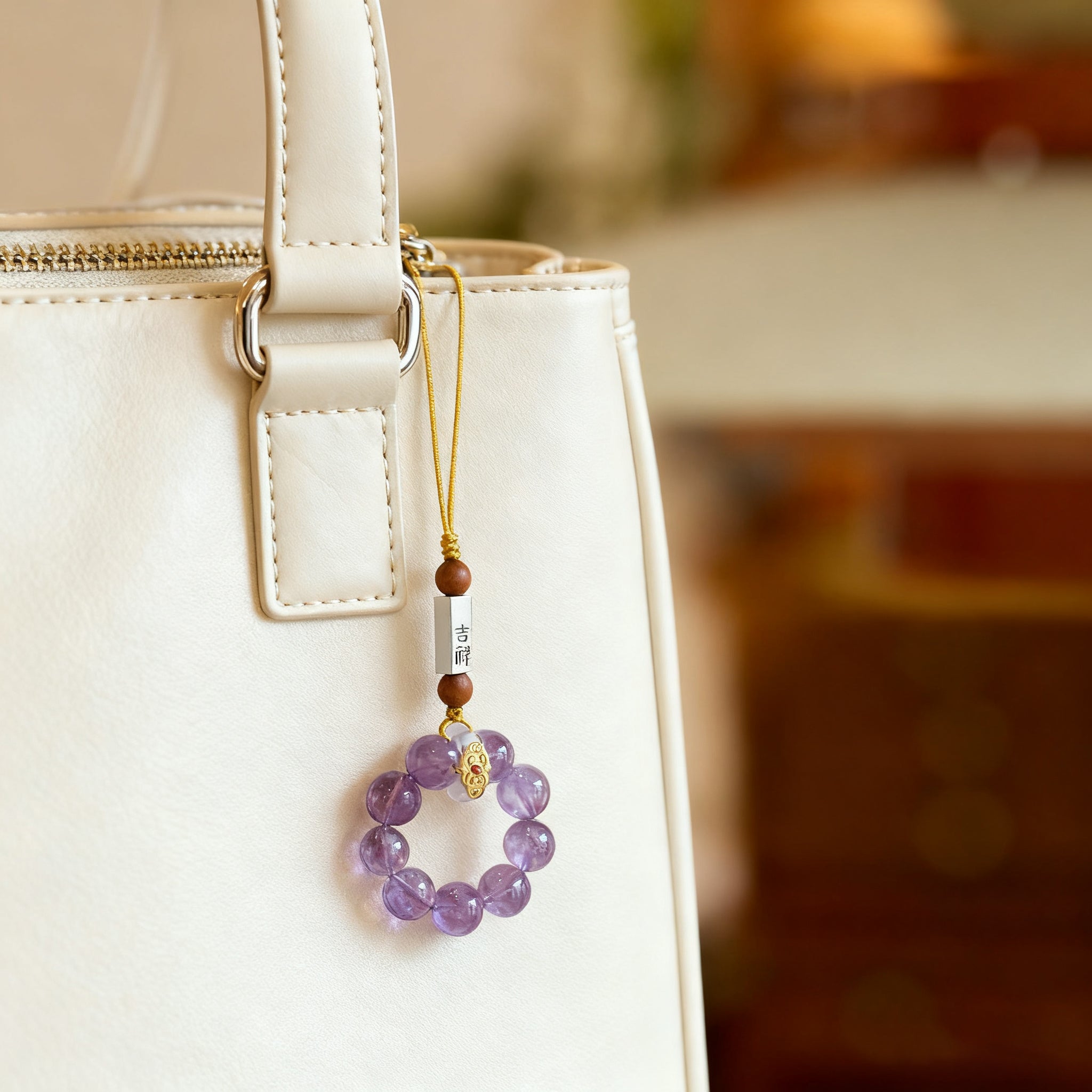 天然水晶挂件紫水晶手机链手机挂件包包挂件